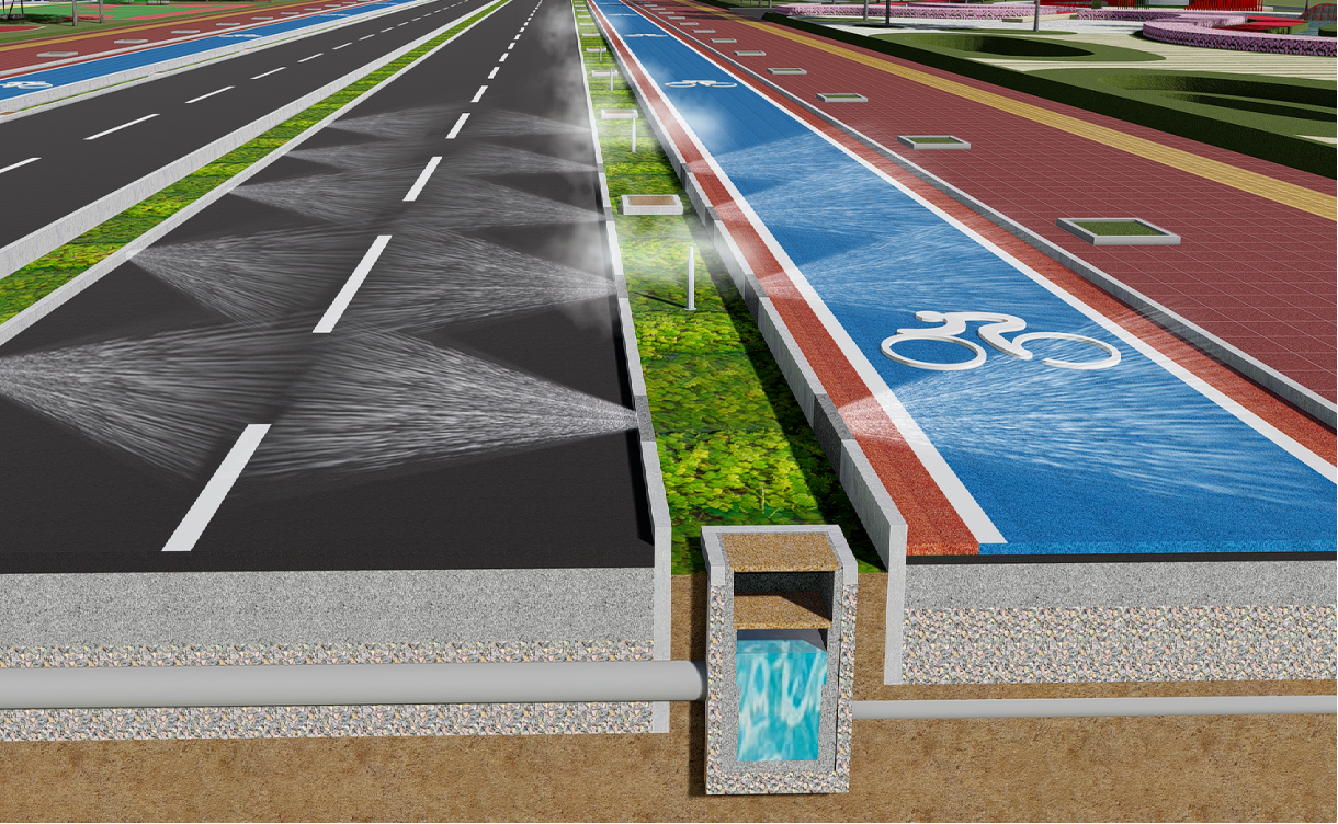 雨水過(guò)濾蓄存裝置與智能道路噴灑系統(tǒng)